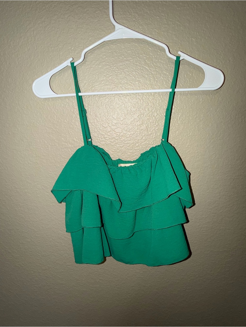 Altar'd State Emerald Tiered Ruffle Cami